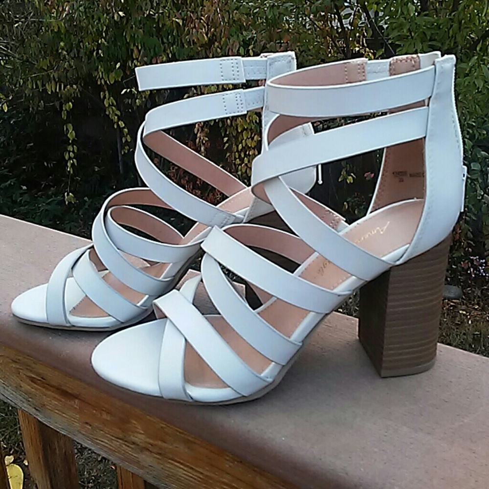 Strappy Chunky Stacked Heels